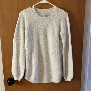 LOFT Women's Speckled Knit Balloon-Sleeve Sweater